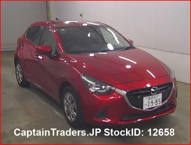 2018 Mazda Demio Red Sedan for sale, Japanese used car export - photo 1 of 8 | GULJI TRADERS