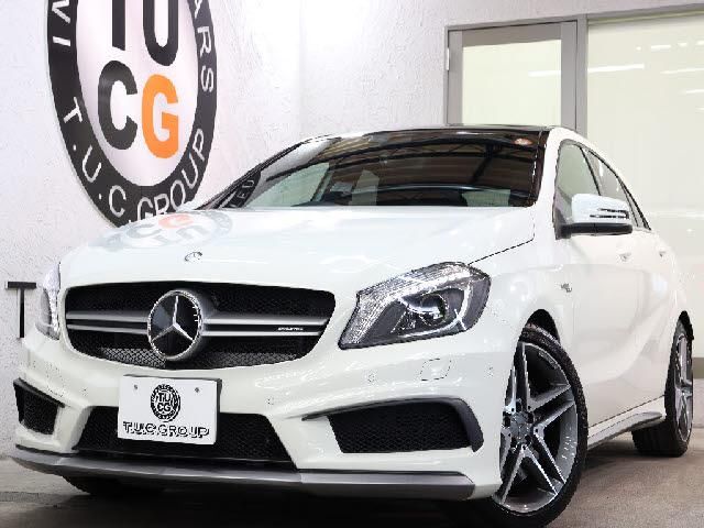 2014 Mercedes-AMG A-Class Mercedes-Benz AMG A45 4MATIC - photo 1 2014 Mercedes-AMG A-Class Mercedes-Benz AMG A45 4MATIC White Sedan for sale, Japanese used car export - photo 1 of 9 | GULJI TRADERS