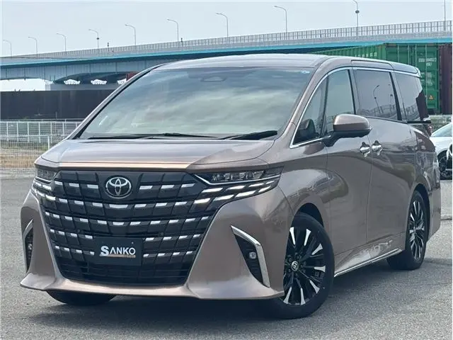 2025 Toyota Alphard Hybrid Executive Lounge Brown Van for sale, Japanese used car export - photo 1 of 49 | GULJI TRADERS