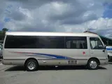 2014 Toyota Coaster 29-seater minibus, sightseeing specifications. Gold Van for sale, Japanese used car export - photo 2 of 9 | GULJI TRADERS
