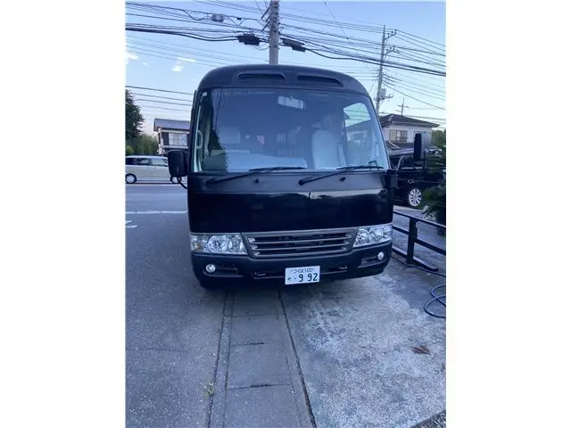 2016 Toyota Coaster Big Bang 9-seater, Class 1 license plate, double doors Black Color changed Van for sale, Japanese used car export - photo 1 of 16 | GULJI TRADERS