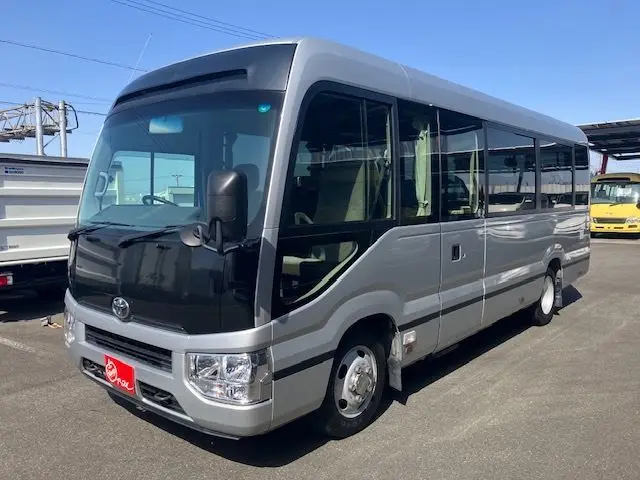 2017 Toyota Coaster GX28 Automatic Door Auto Step Navi Silver Van for sale, Japanese used car export - photo 1 of 50 | GULJI TRADERS