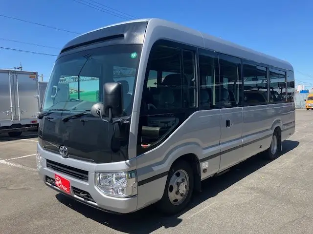 2017 Toyota Coaster EX28 Automatic Door Auto Step Navi Silver Van for sale, Japanese used car export - photo 1 of 50 | GULJI TRADERS