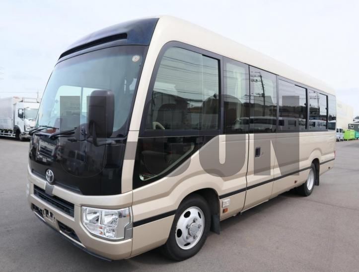 2018 Toyota Coaster EX Sedan for sale, Japanese used car export - photo 1 of 21 | GULJI TRADERS