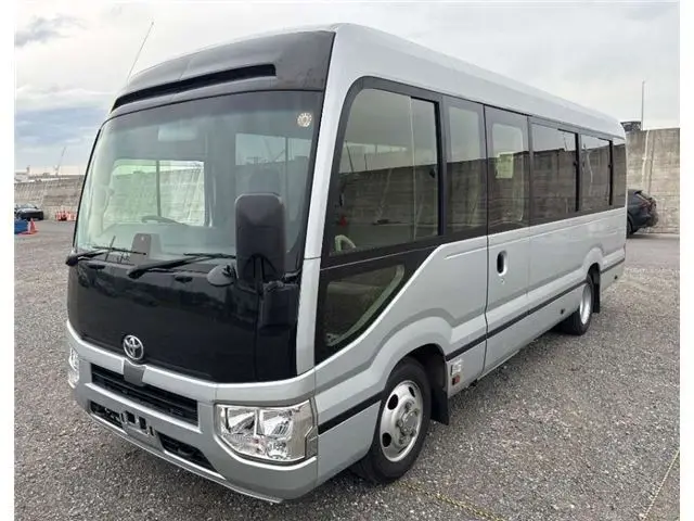 2021 Toyota Coaster GX 29 people Silver Van for sale, Japanese used car export | GULJI TRADERS