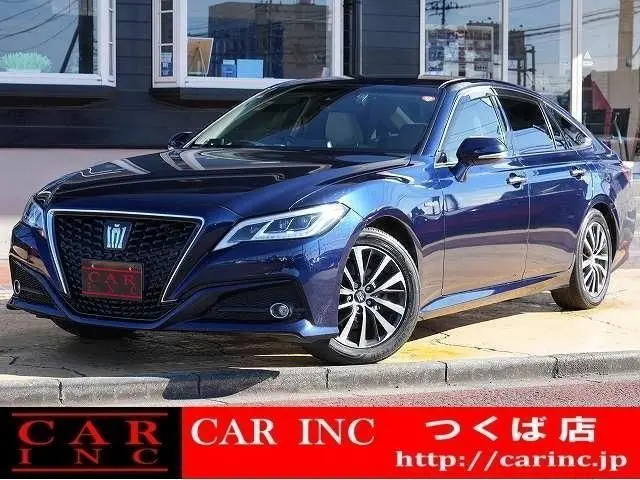 2018 Toyota Crown Hybrid G - photo 1 2018 Toyota Crown Hybrid G Blue Sedan for sale, Japanese used car export - photo 1 of 9 | GULJI TRADERS