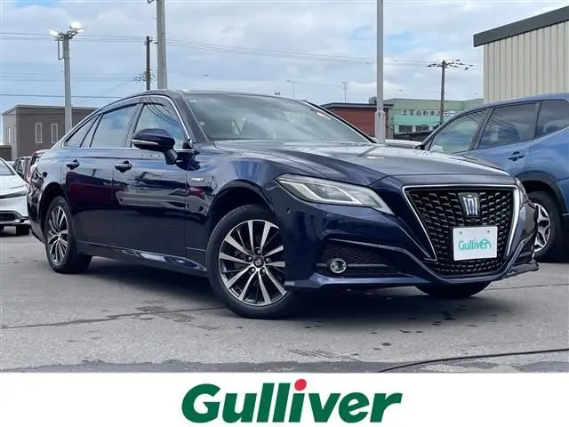 2019 Toyota Crown Hybrid S C Package Four 4WD - photo 1 2019 Toyota Crown Hybrid S C Package Four 4WD Blue Sedan for sale, Japanese used car export - photo 1 of 23 | GULJI TRADERS