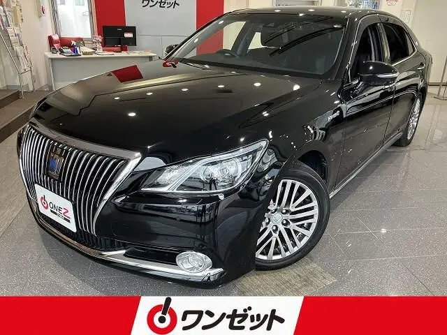 2018 Toyota Crown Majesta 3.5 F Version Black Genuine Leather Air Seats Black Sedan for sale, Japanese used car export | GULJI TRADERS