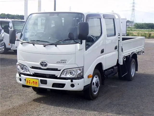 2021 Toyota Dyna Truck Double cab, 4WD, flatbed, 6-seater, semi-long, semi-wide, high floor, 2t - photo 1 2021 Toyota Dyna Truck Double cab, 4WD, flatbed, 6-seater, semi-long, semi-wide, high floor, 2t White Truck for sale, Japanese used car export - photo 1 of 51 | GULJI TRADERS