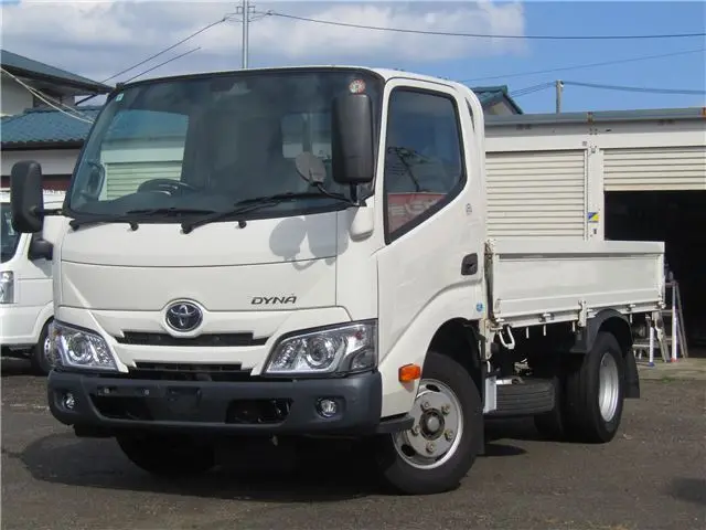 2021 Toyota Dyna Truck 2t, automatic transmission, full low-profile suspension, LED lights, PCS (Pre-Collision System), rearview mirror with backup camera. White Truck for sale, Japanese used car export - photo 1 of 26 | GULJI TRADERS