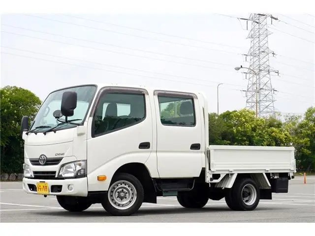 2021 Toyota Dyna Truck 1.15t ★ Double cab ★ Flatbed ★ Low floor White Truck for sale, Japanese used car export - photo 1 of 50 | GULJI TRADERS