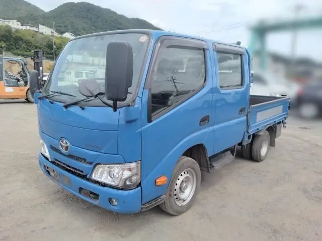 2022 Toyota Dyna Truck Wキャブ2t積AT三方開低床 - photo 1 2022 Toyota Dyna Truck Wキャブ2t積AT三方開低床 Blue Truck for sale, Japanese used car export - photo 1 of 30 | GULJI TRADERS
