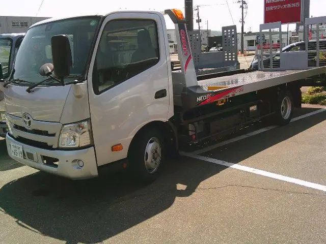 2025 Toyota Dyna Truck Carrier truck, self-loader, Unic crane, NEO5 carrier Silver Truck for sale, Japanese used car export | GULJI TRADERS