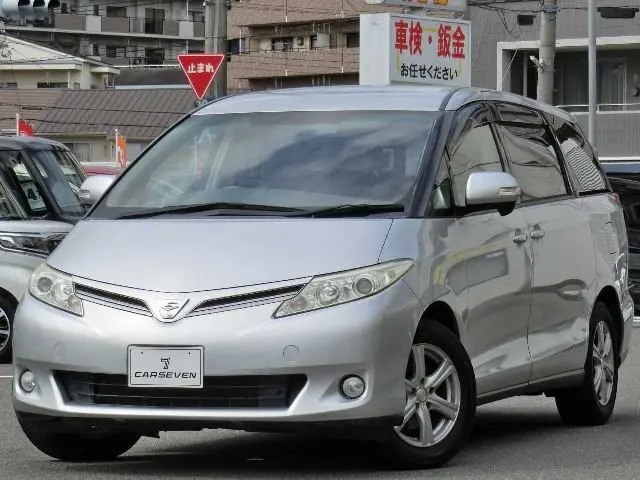 2011 Toyota Estima X 8-seater, navigation system, TV, non-smoking Silver Van for sale, Japanese used car export - photo 1 of 50 | GULJI TRADERS