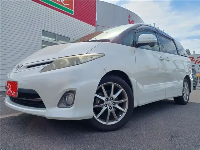 2011 Toyota Estima Aeras Leather Package / Genuine Navigation System &amp; Full-Seg TV Pearl Van for sale, Japanese used car export - photo 1 of 49 | GULJI TRADERS