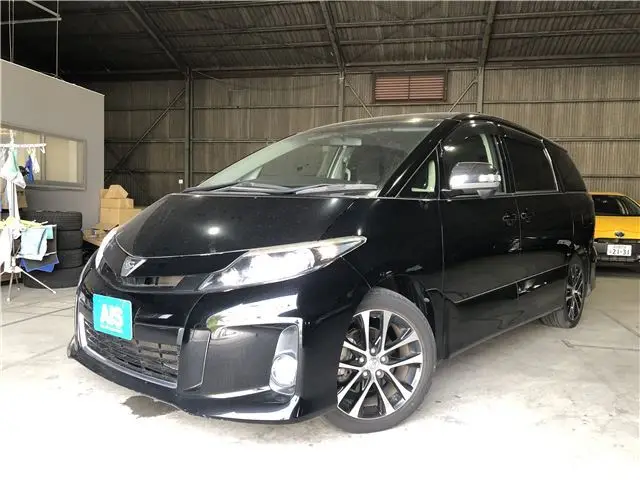 2012 Toyota Estima Aeras late model vehicle with power sliding doors on both sides and AIS inspection completed. Black Van for sale, Japanese used car export - photo 1 of 14 | GULJI TRADERS