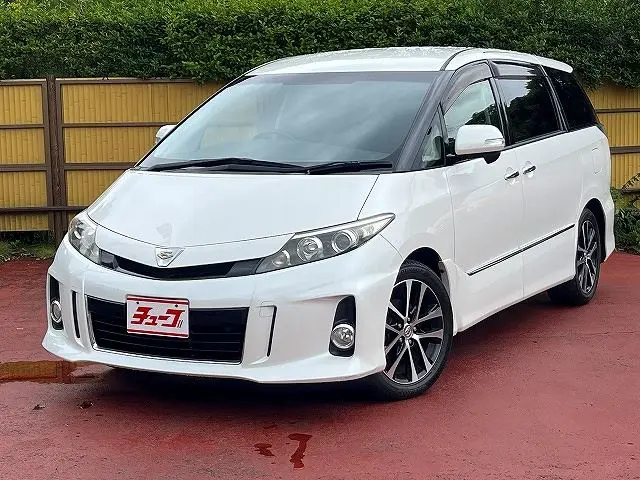 2013 Toyota Estima Aeras Premium ED Navi WPSD Half Leather - photo 1 2013 Toyota Estima Aeras Premium ED Navi WPSD Half Leather Pearl Van for sale, Japanese used car export - photo 1 of 28 | GULJI TRADERS