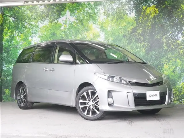 2016 Toyota Estima Aeras Dual Power Sliding Doors, Genuine 8-inch SD Navigation System, Full-segment TV, Front and Rear Dashcam, Cruise Control Gray Van for sale, Japanese used car export - photo 1 of 62 | GULJI TRADERS