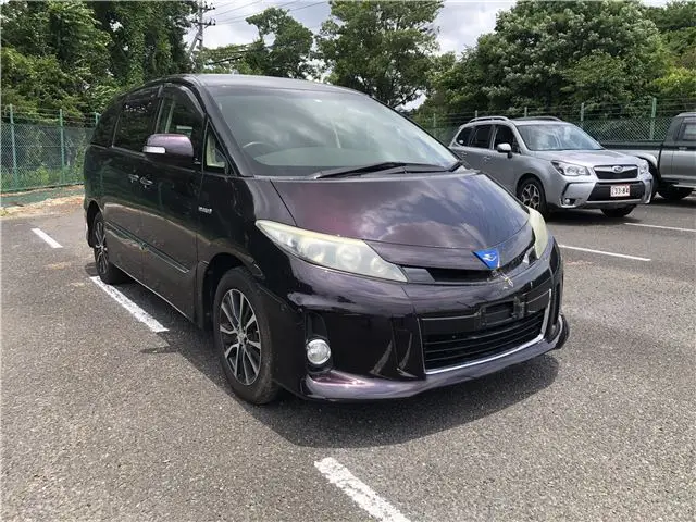 2012 Toyota Estima Hybrid Aeras Red Van for sale, Japanese used car export - photo 1 of 20 | GULJI TRADERS