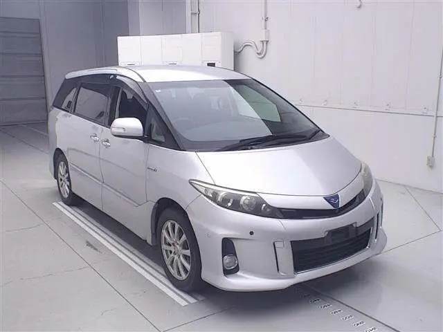 2012 Toyota Estima Hybrid 4WD Hybrid Aeras Leather Package Silver Van for sale, Japanese used car export - photo 1 of 11 | GULJI TRADERS
