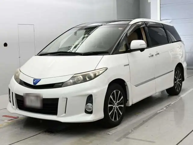 2012 Toyota Estima Hybrid Aeras 4WD Pearl Van for sale, Japanese used car export - photo 1 of 12 | GULJI TRADERS