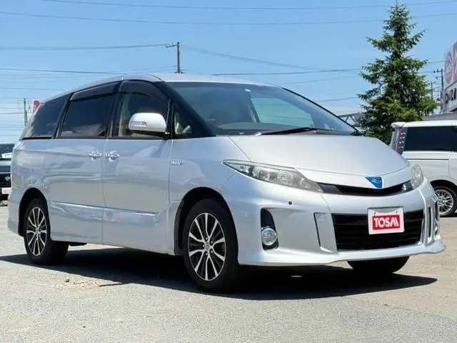 2012 Toyota Estima Hybrid Aeras Silver Van for sale, Japanese used car export - photo 1 of 9 | GULJI TRADERS