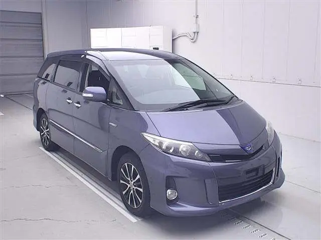 2013 Toyota Estima Hybrid 4WD Hybrid Aeras Premium Edition Blue Van for sale, Japanese used car export - photo 1 of 11 | GULJI TRADERS