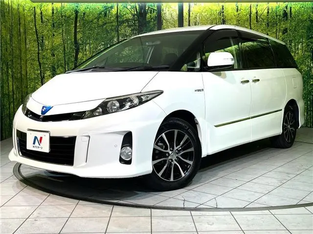 2014 Toyota Estima Hybrid Aeras Pearl Van for sale, Japanese used car export - photo 1 of 30 | GULJI TRADERS