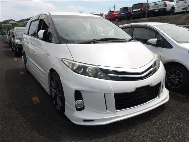 2014 Toyota Estima Hybrid Aeras Premium Edition 4WD Pearl Van for sale, Japanese used car export - photo 1 of 9 | GULJI TRADERS