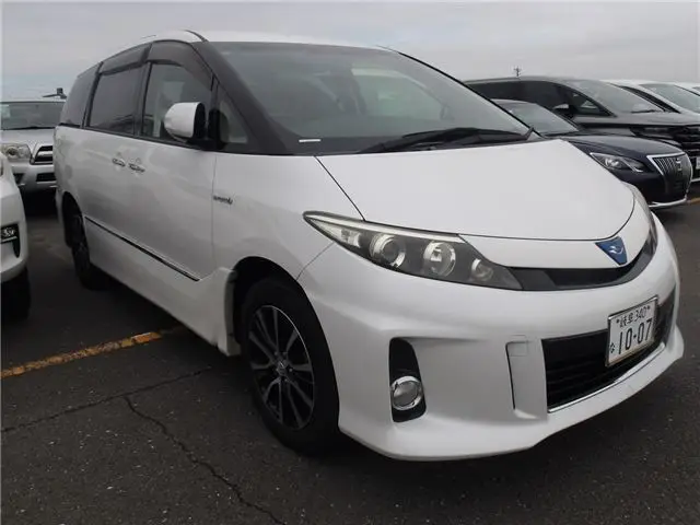 2014 Toyota Estima Hybrid Aeras Leather Package 4WD Pearl Van for sale, Japanese used car export - photo 1 of 8 | GULJI TRADERS