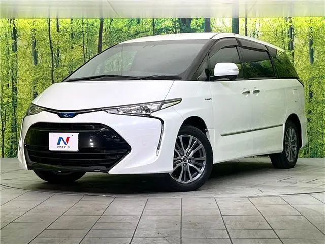 2016 Toyota Estima Hybrid Aeras Premium-G Pearl Van for sale, Japanese used car export - photo 1 of 30 | GULJI TRADERS