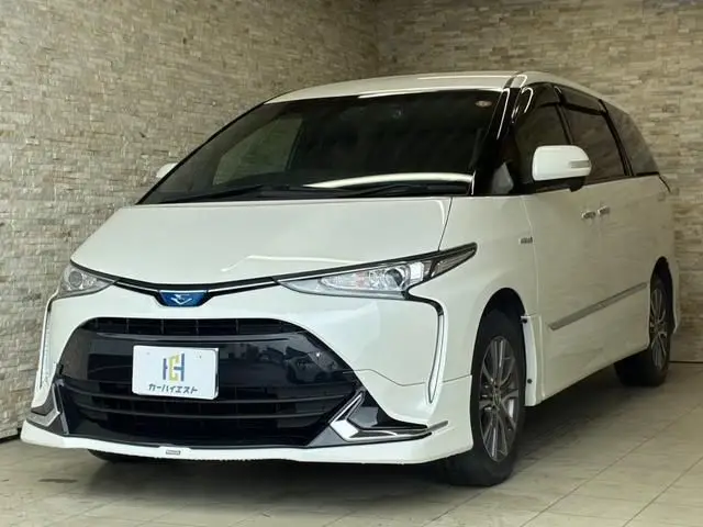 2016 Toyota Estima Hybrid Aeras Premium - photo 1 2016 Toyota Estima Hybrid Aeras Premium Pearl Van for sale, Japanese used car export - photo 1 of 9 | GULJI TRADERS