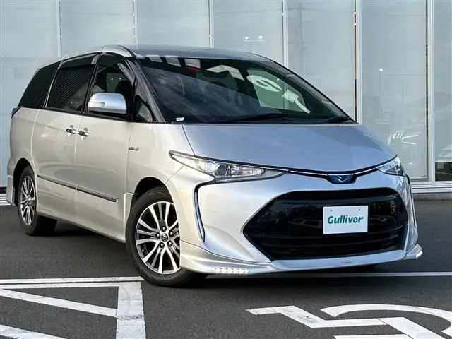 2017 Toyota Estima Hybrid Aeras Premium 4WD - photo 1 2017 Toyota Estima Hybrid Aeras Premium 4WD Silver Van for sale, Japanese used car export - photo 1 of 24 | GULJI TRADERS