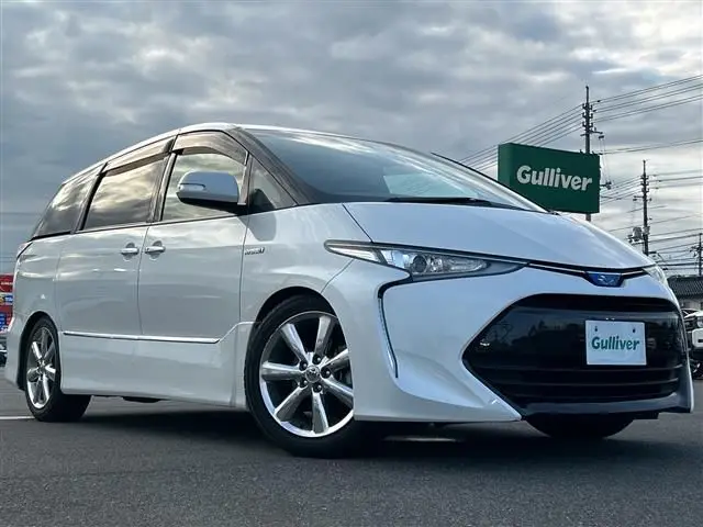 2019 Toyota Estima Hybrid Aeras Premium 4WD - photo 1 2019 Toyota Estima Hybrid Aeras Premium 4WD Pearl Van for sale, Japanese used car export - photo 1 of 24 | GULJI TRADERS