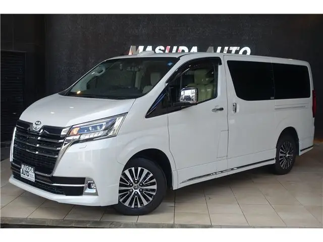 2022 Toyota Granace Premium OP: Rear seat monitor &amp; DVD deck, front and rear dashcams, digital mirrors. Pearl Van for sale, Japanese used car export | GULJI TRADERS