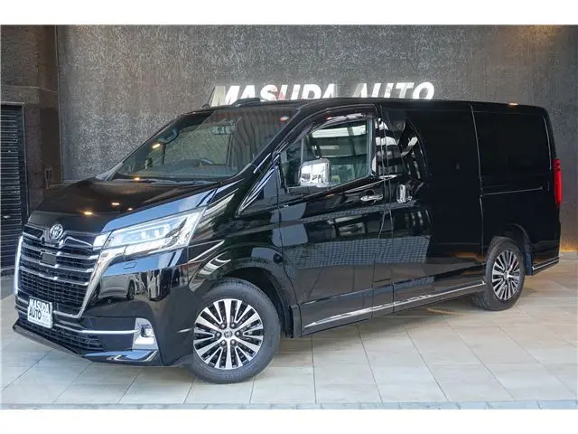 2022 Toyota Granace Premium after-flip-down monitor & DVD deck, black leather front and rear dashcams. - photo 1 2022 Toyota Granace Premium after-flip-down monitor & DVD deck, black leather front and rear dashcams. Black Van for sale, Japanese used car export - photo 1 of 70 | GULJI TRADERS
