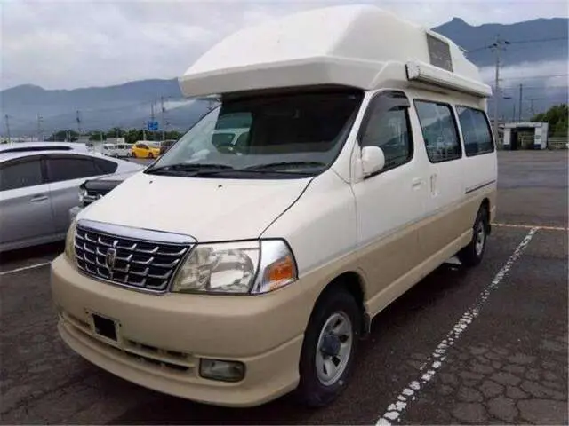2003 Toyota Grand Hiace camping White Color changed Van for sale, Japanese used car export | GULJI TRADERS