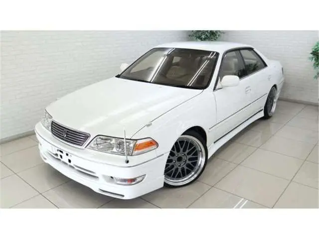 1998 Toyota Mark II Grande G Full Aero Adjustable Suspension - photo 1 1998 Toyota Mark II Grande G Full Aero Adjustable Suspension White Sedan for sale, Japanese used car export - photo 1 of 46 | GULJI TRADERS