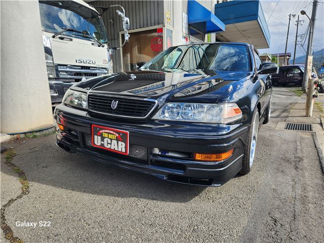 1999 Toyota Mark II Tourer V genuine 5-speed genuine aero HKS GT III turbo - photo 1 1999 Toyota Mark II Tourer V genuine 5-speed genuine aero HKS GT III turbo Green Sedan for sale, Japanese used car export | GULJI TRADERS