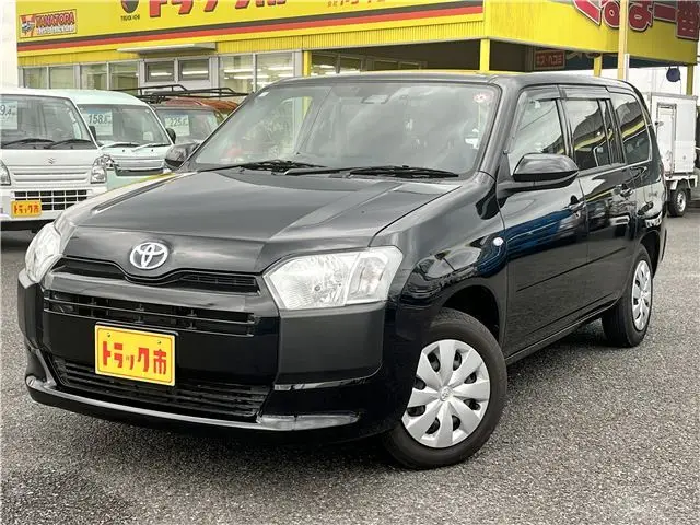 2023 Toyota Probox Hybrid F with reduced braking, navigation system, TV, backup camera, keyless entry, and automatic transmission. Black Van for sale, Japanese used car export - photo 1 of 36 | GULJI TRADERS